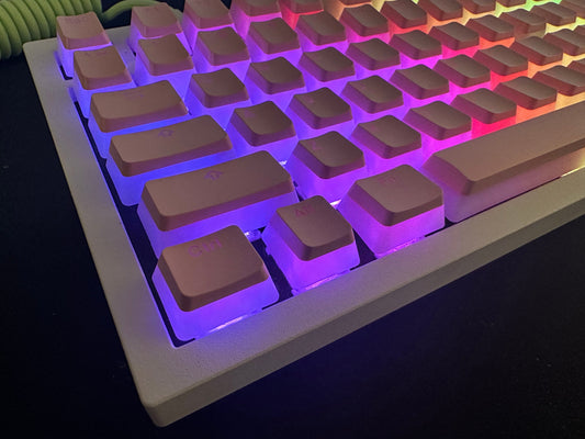 Backlit Translucent Pink Pudding Keycap Set