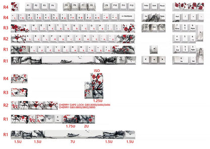 Sakura Cherry Blossom Japanese Keycap Set