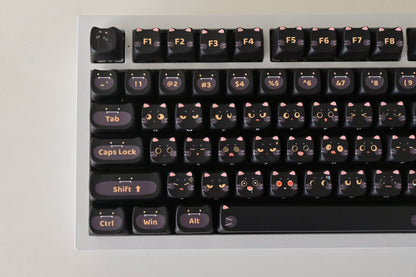 Cute Milk Black Cat Gaming Keycap Set