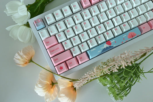 Pink Sakura Japanese Keycap Set