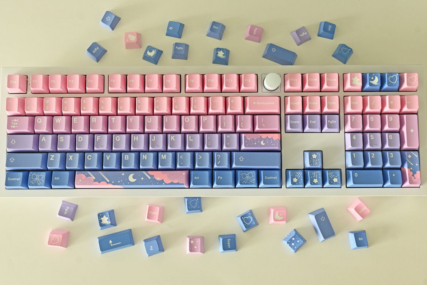 Pink Fairy Moon Theme Keycap Set