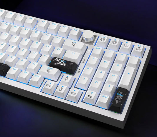 Backlit Black and White Astronaut keycap Set