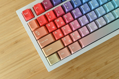 Backlit Rainbow Candy Gradient Keycap Set, Korean Hangul letters