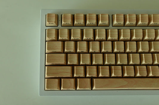Backlit Birch Wood Imitation Keycap Set