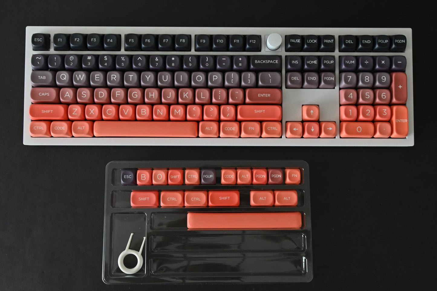 Orange Black Gradient Autumn Sunset Theme Keycap Set