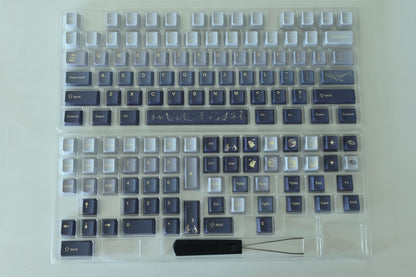 Starry Blue Moon Night Sky Mountain Theme Keycap Set
