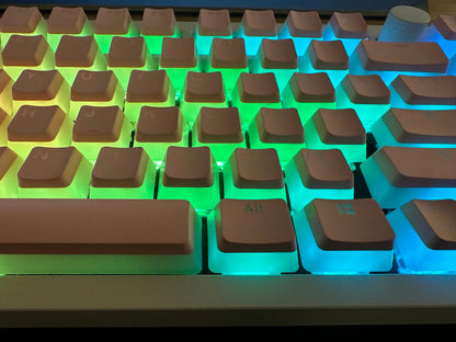 Backlit Translucent Pink Pudding Keycap Set