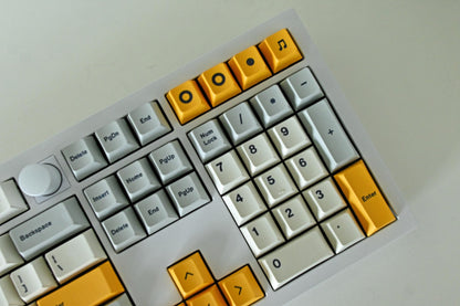 Retro Yellow Gray Keycap Set