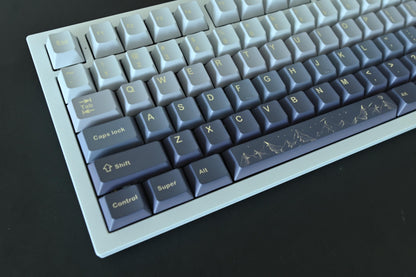 Starry Blue Moon Night Sky Mountain Theme Keycap Set