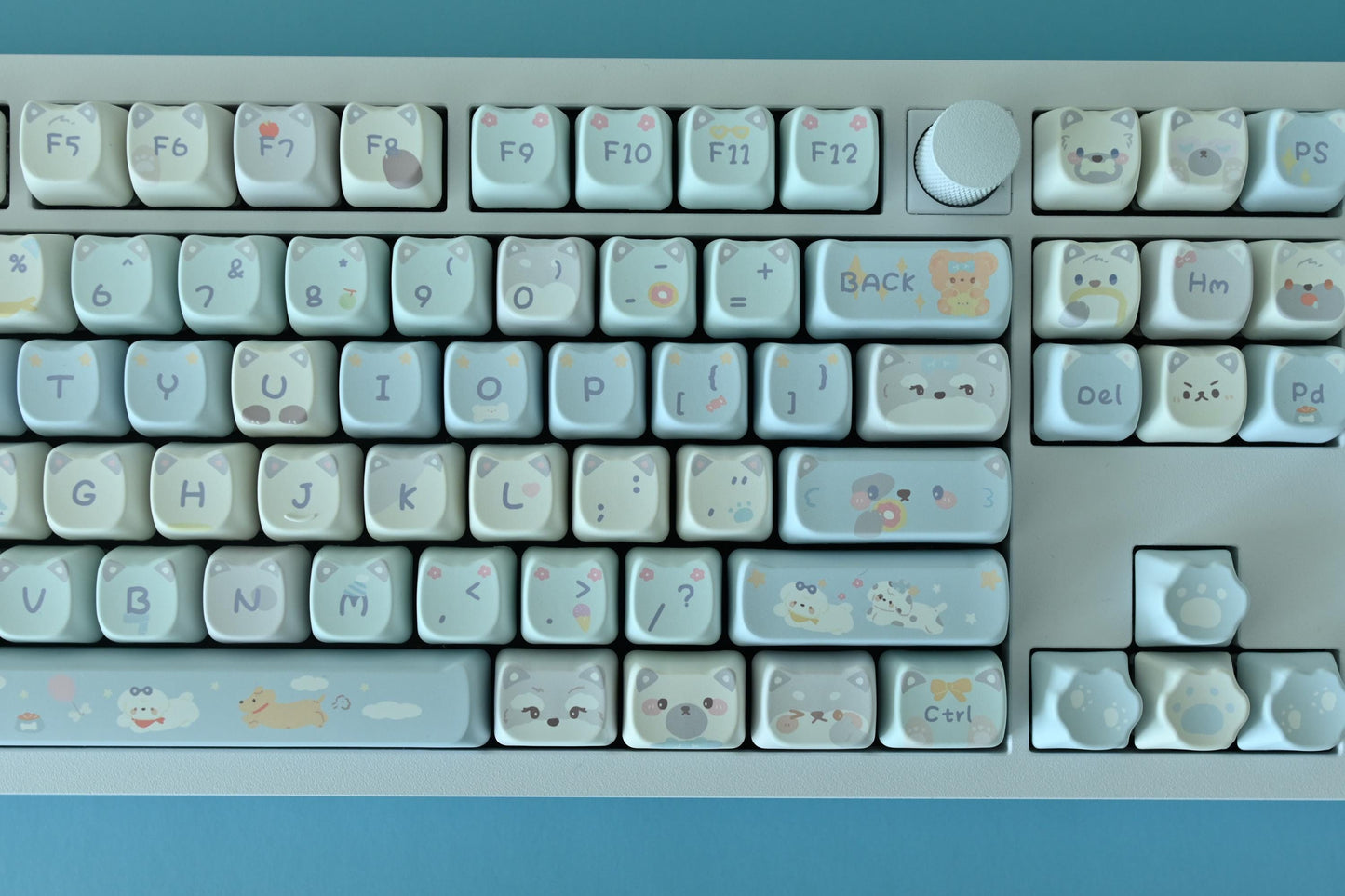 Cute Dog in the Clouds Sky Keycap Set