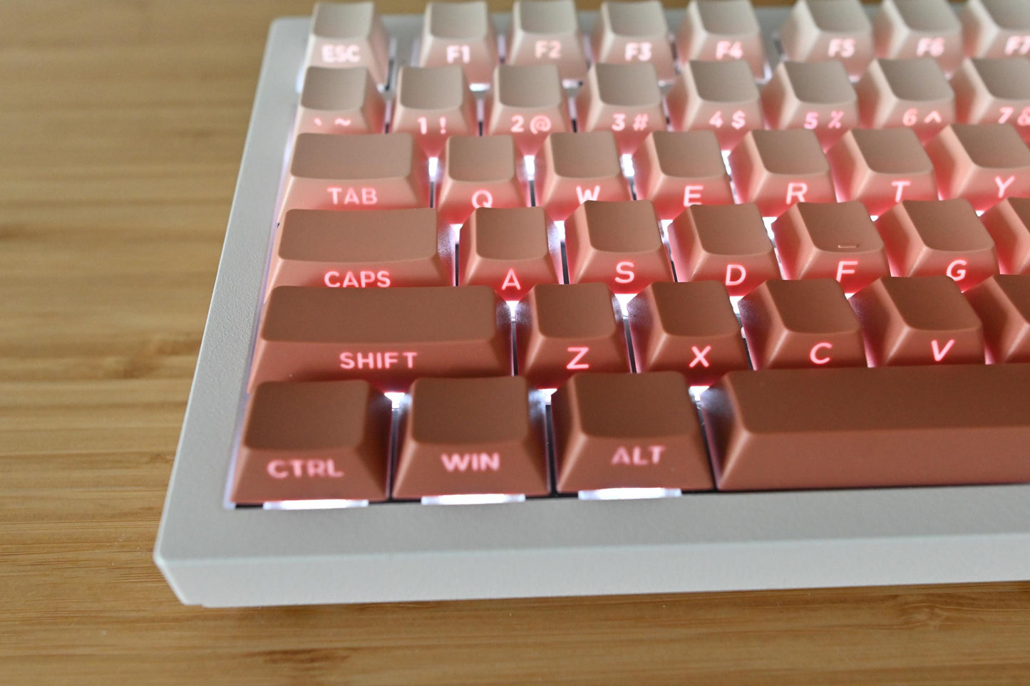 Backlit Pink Red Gradient Side Print Keycap Set