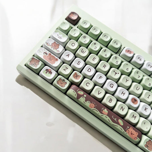 Matcha Chocolate Bear Cafe Theme Keycap Set