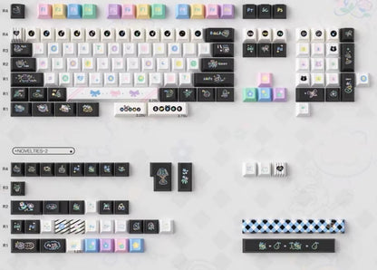 Cute Neon Rainbow Dessert Keycap Set