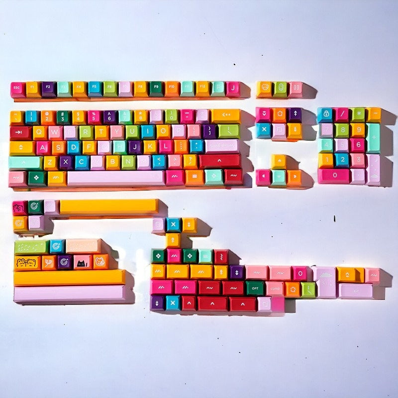 Cute Rainbow Color Keycap Set