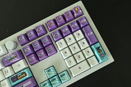 Purple Retro Arcade Game Keycap Set
