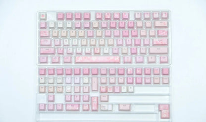 Pink Sakura Cherry Blossom Backlit Side Print Keycap Set