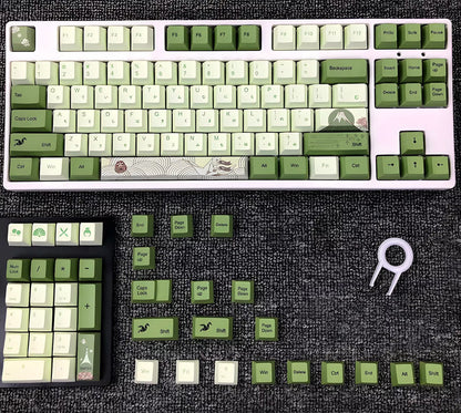 Matcha Green Keycaps French German Japanese Spanish