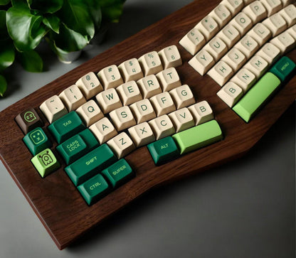 Deep Green Forest Wood Theme Keycap Set