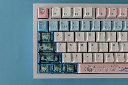 Retro Cyberpunk Cat Keycap Set