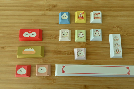 Cute Bao Dumpling Chinese Food Theme Keycaps