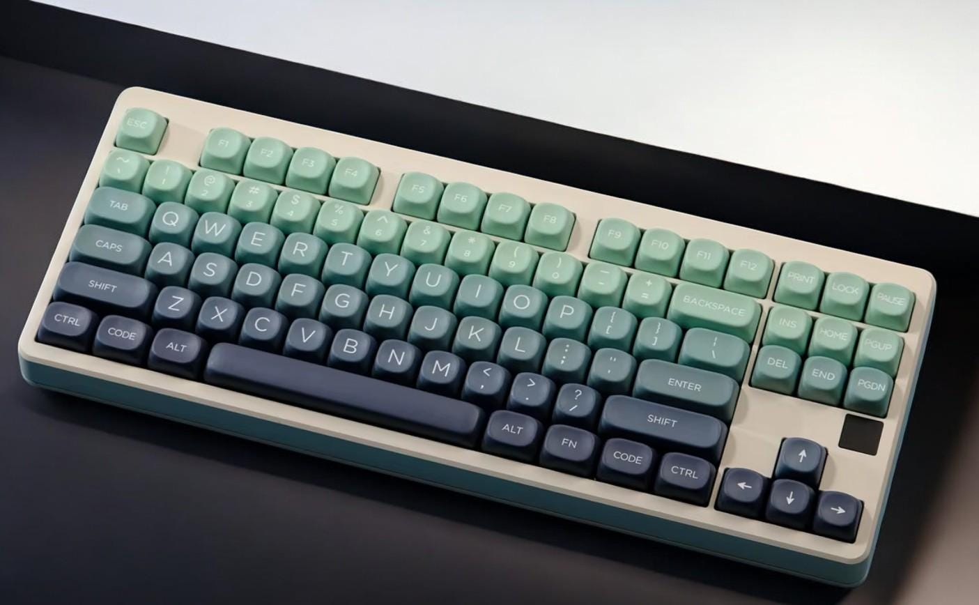 Green Blue Gradient Spring Night Theme Keycap Set