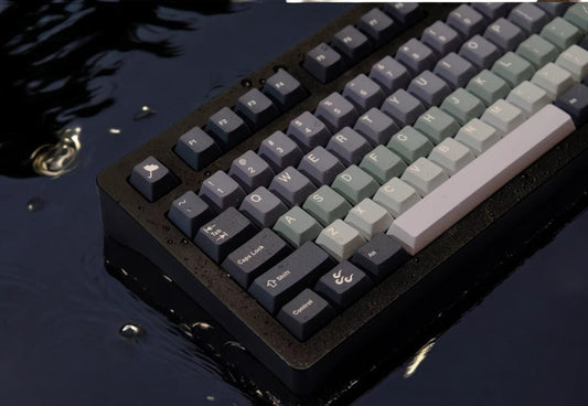 Dark Heavy Rain Blue Gradient Keycap Set