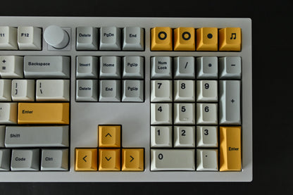 Retro Yellow Gray Keycap Set