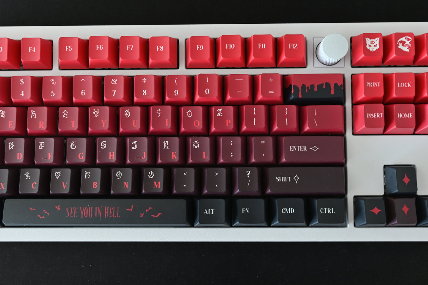 Red Gothic Halloween Keycap Set