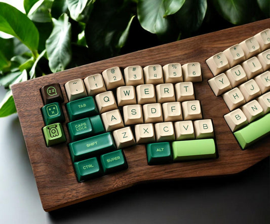 Deep Green Forest Wood Theme Keycap Set