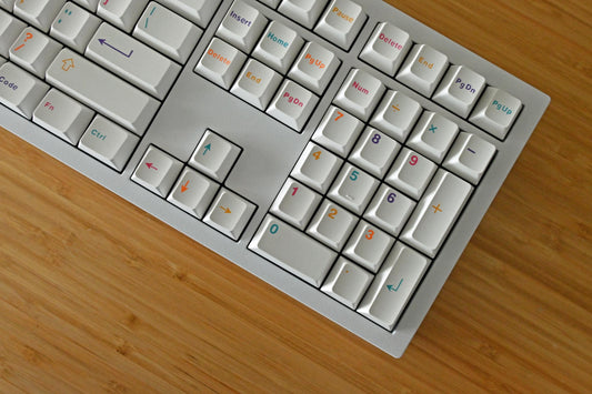 Modern White Color Rainbow Font Theme Keycap Set