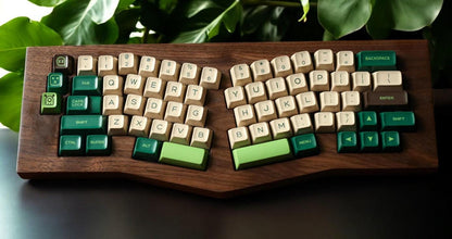 Deep Green Forest Wood Theme Keycap Set
