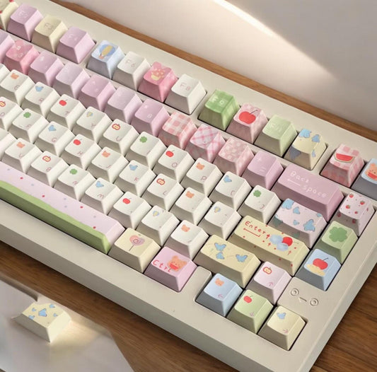 Cute Bear Spring Picnic Theme Keycap Set