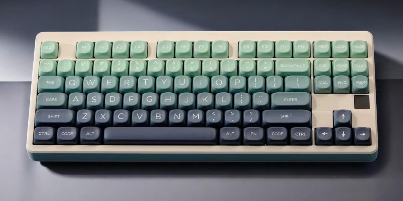 Green Blue Gradient Spring Night Theme Keycap Set