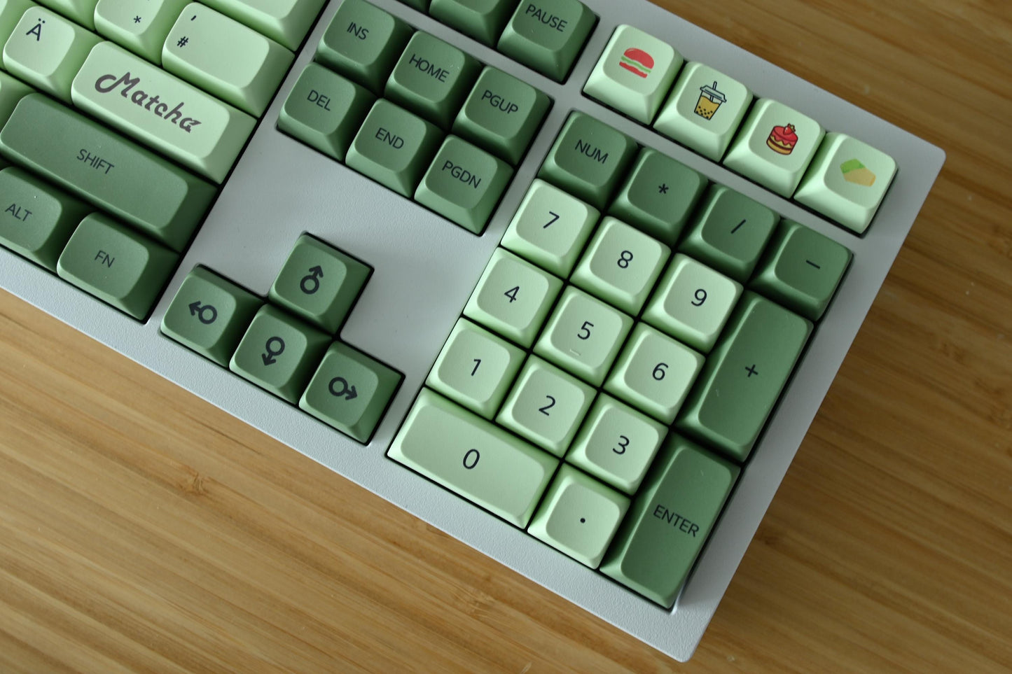 Matcha Green Keycaps French German Japanese Spanish