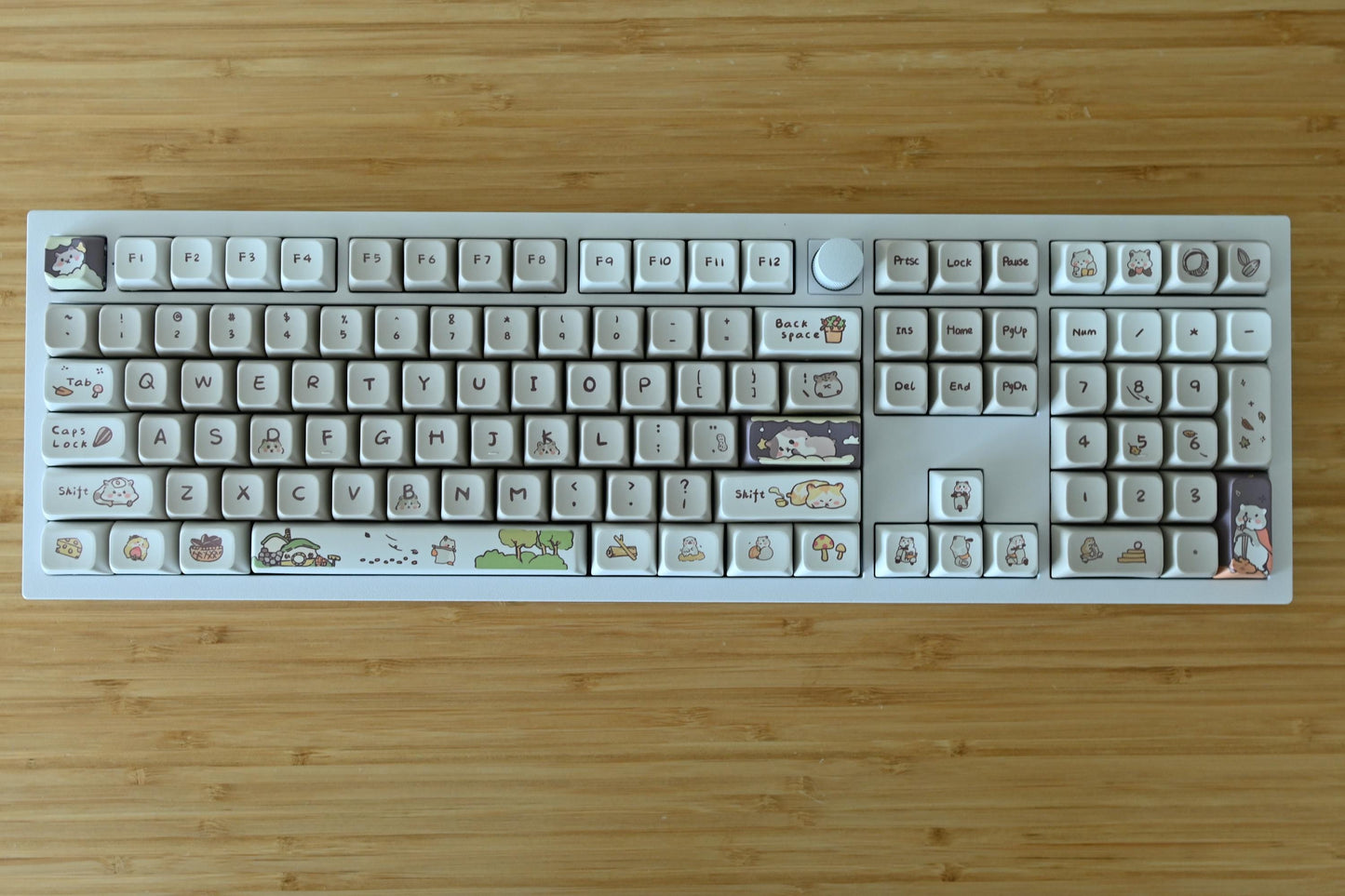 Cute Hamster Mouse Night Sky Keycap Set