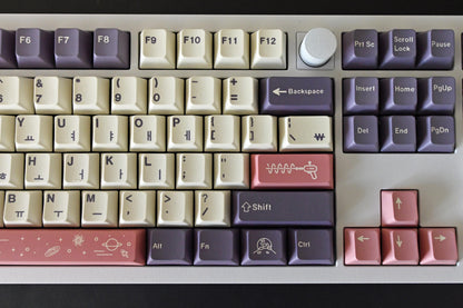 Purple Outer Space Theme Korean Keycap Set