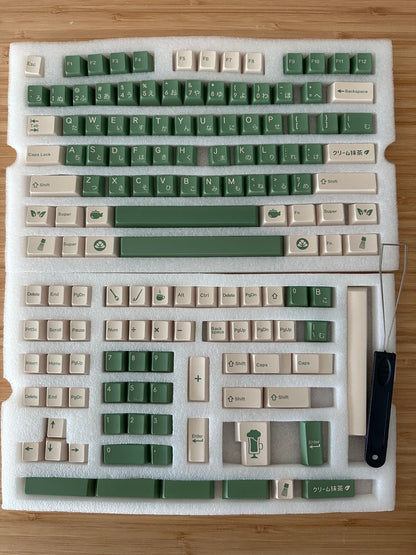 Matcha Japanese Green Tea Cafe Theme Keycap Set or Numpad