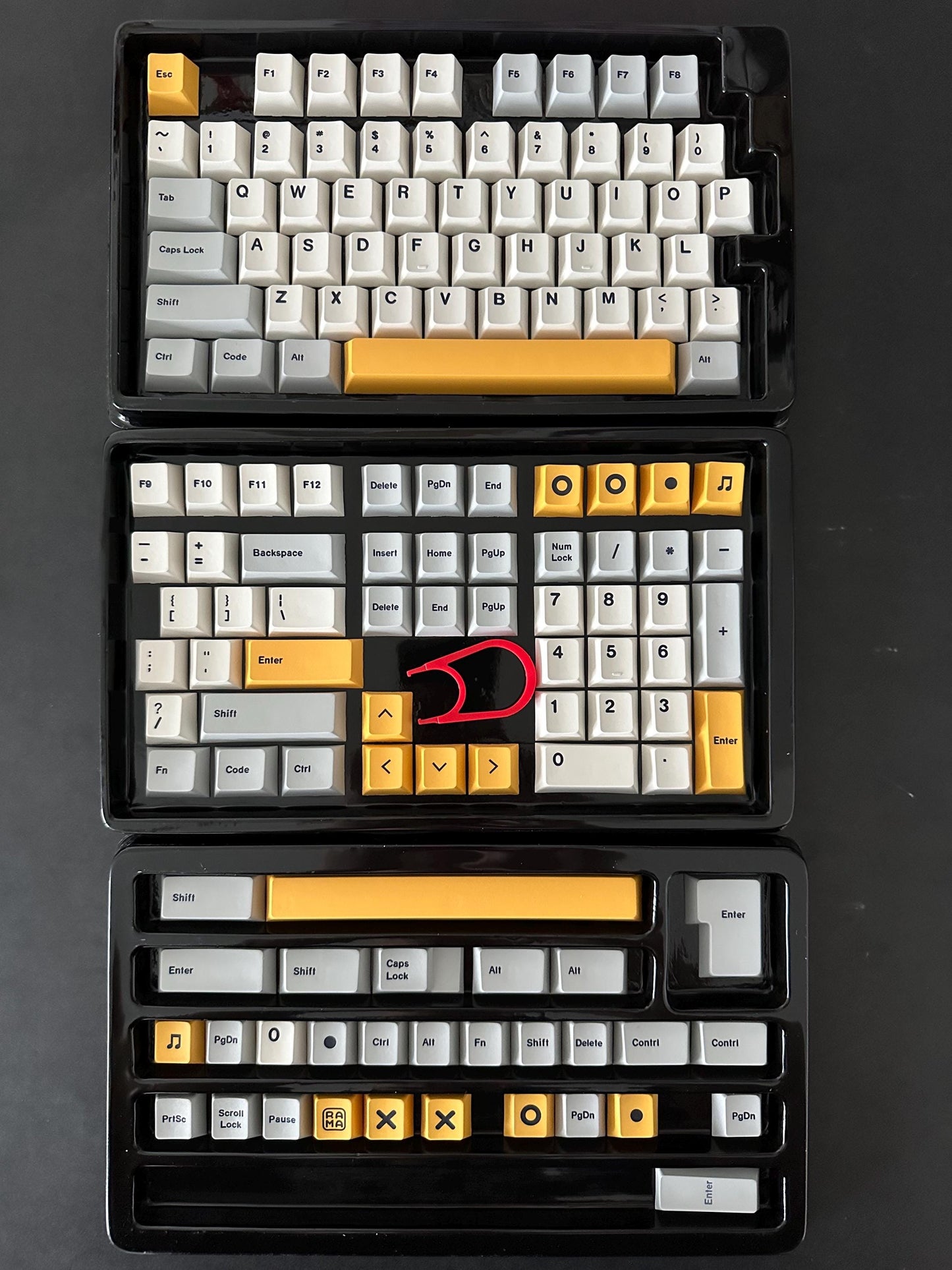 Retro Yellow Gray Keycap Set
