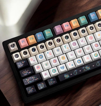 Cute Neon Rainbow Dessert Keycap Set