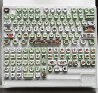 Matcha Chocolate Bear Cafe Theme Keycap Set