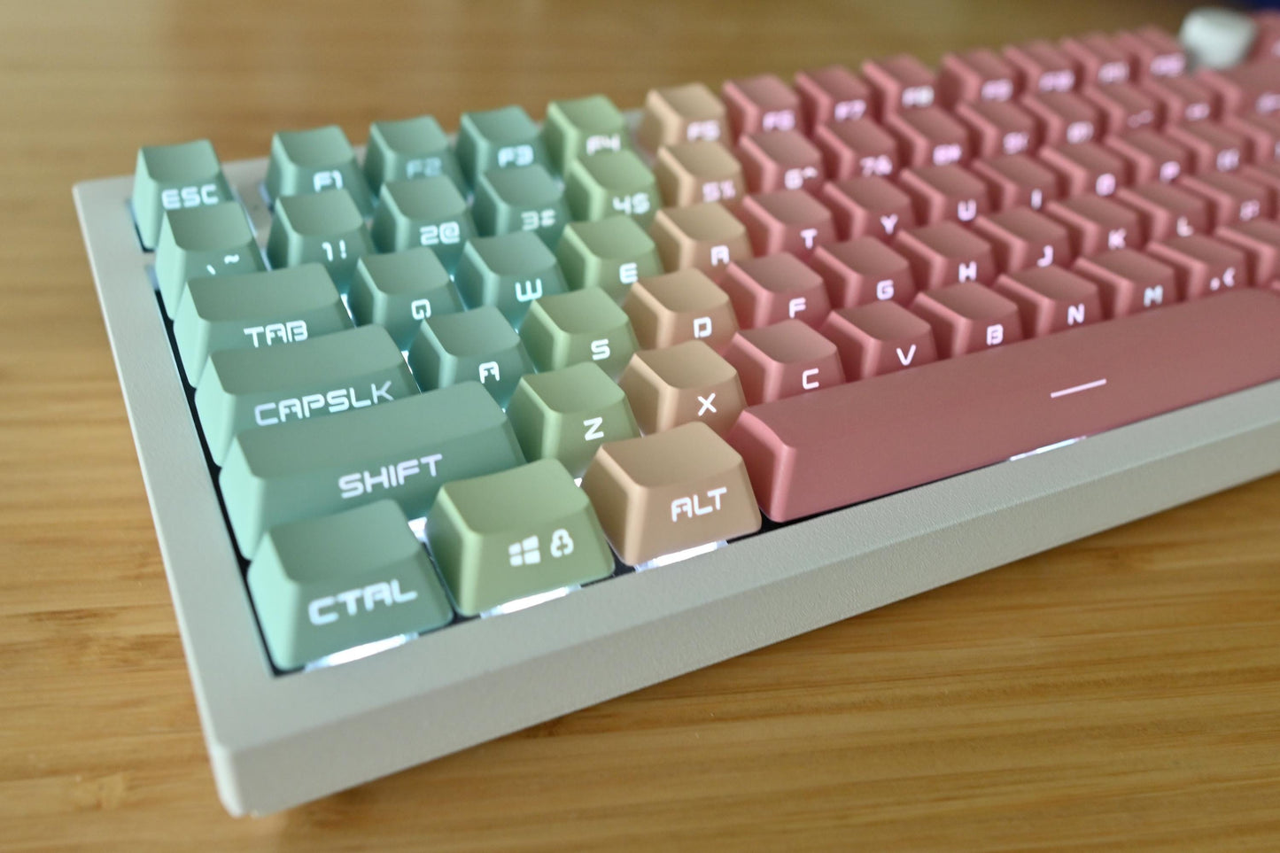 Backlit Pastel Rainbow Gradient Side Print Keycap Set