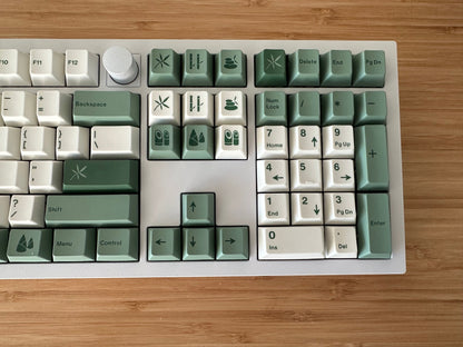 Green Bamboo Forest Theme Keycap Set
