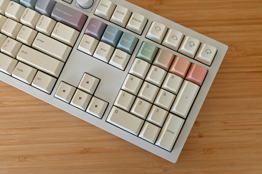 Simple White Rainbow Keycap Set